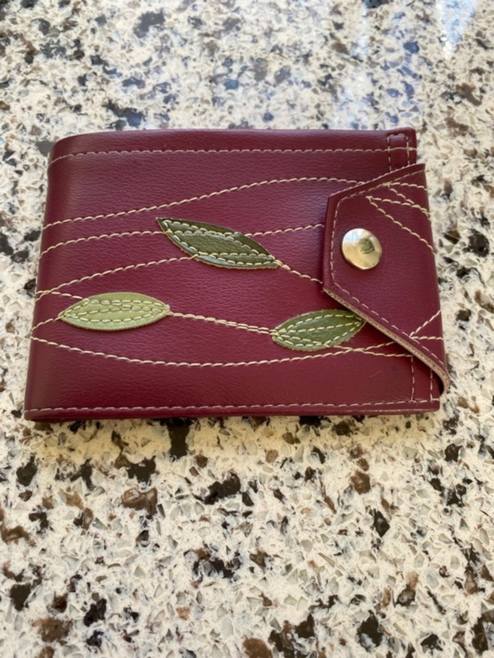 HANDCRAFTED Leather Bifold Wallet Snap Closure